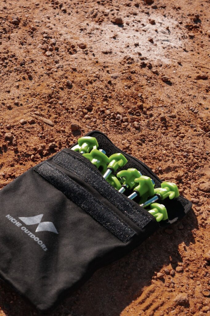 Niche Outdoors Heavy Duty Pegs in Canvas Bag