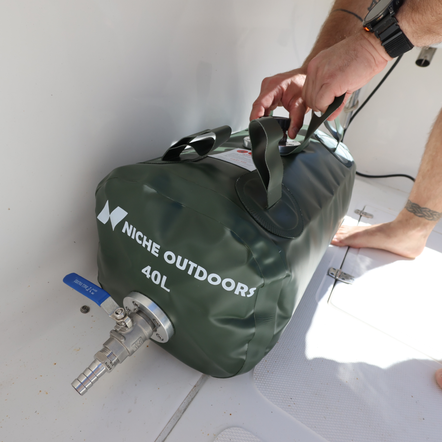 Niche Outdoors 40L Fuel Bladder on Boat