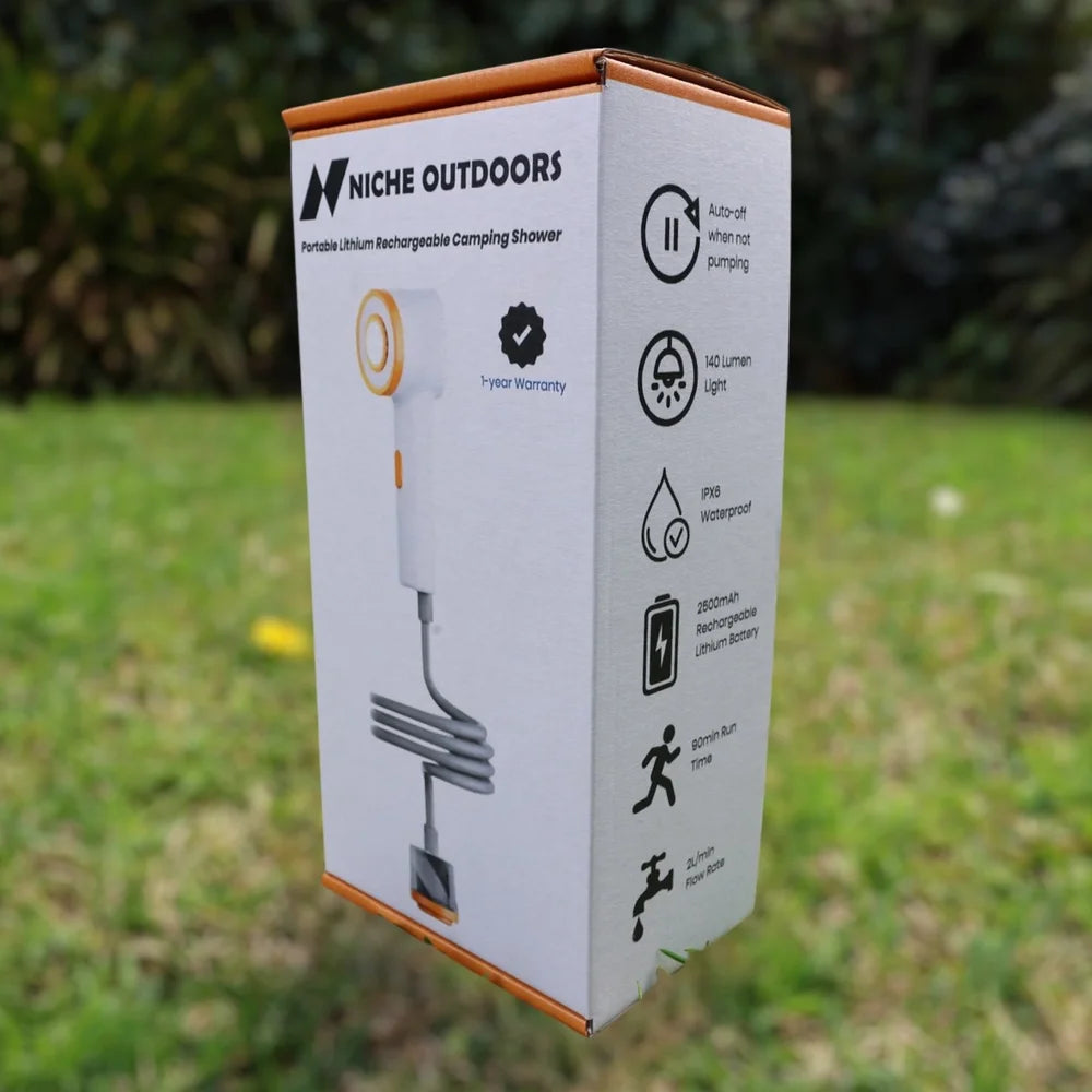 Niche Outdoors Portable Lithium Camp Shower Box